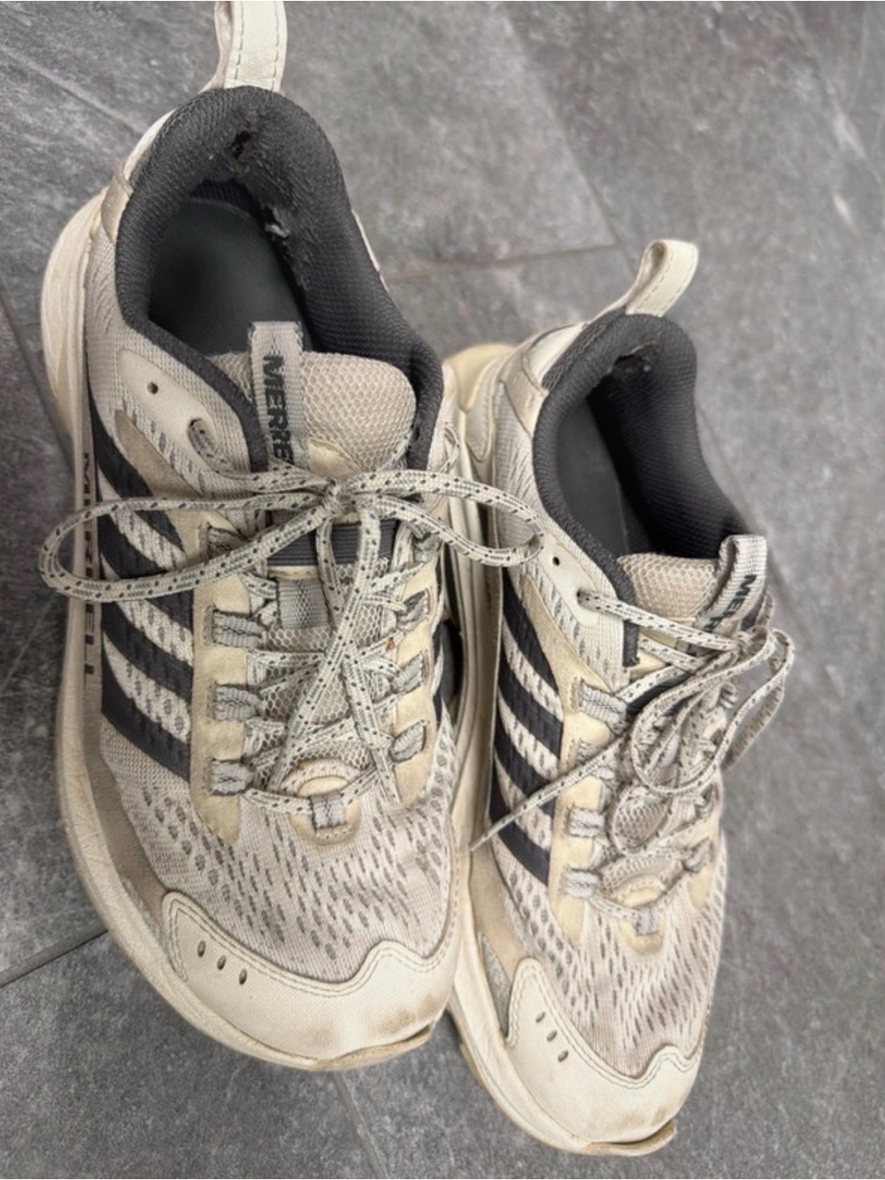 Merrell Beige and Black Women's Athletic Trail Shoes